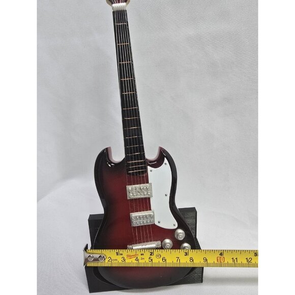 Collectible Red Mini Electric Guitar Model Home Decor- 3D Printed Stand- 25CM - Picture 6 of 11